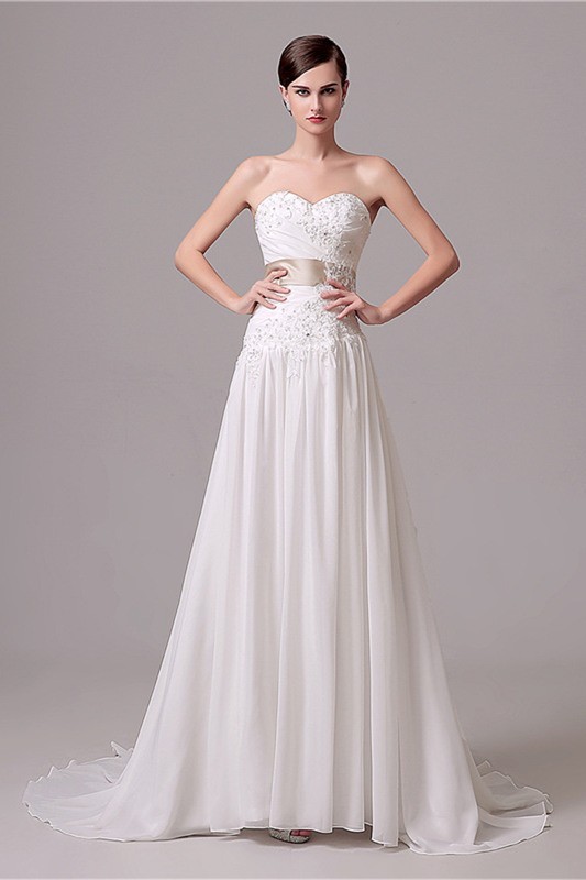  Drop Waist Chiffon Wedding Dress of all time Don t miss out 