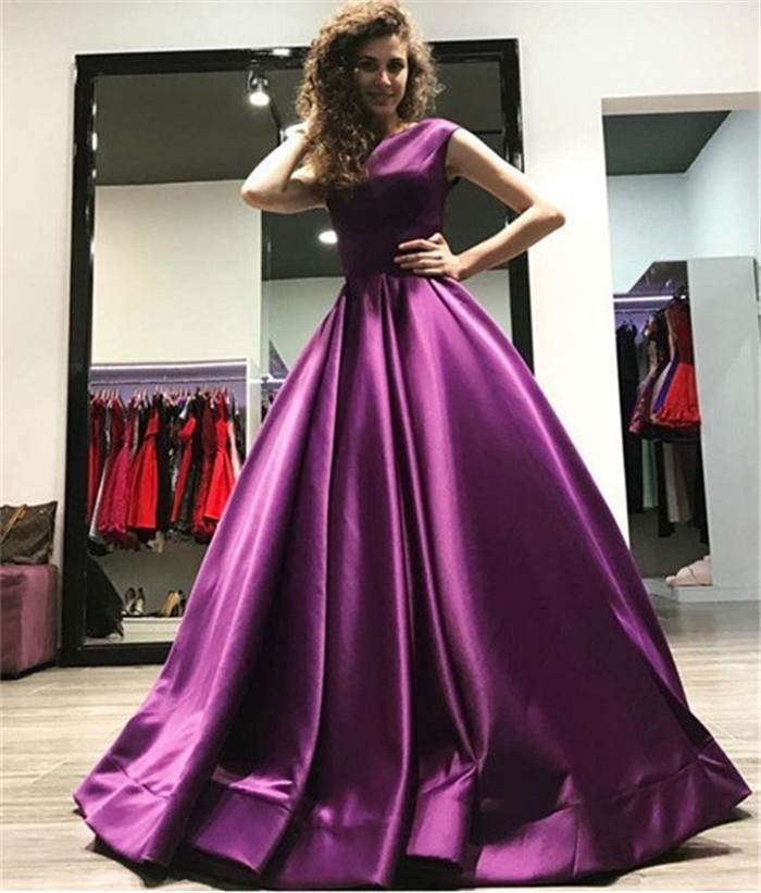 satin ball gown with sleeves