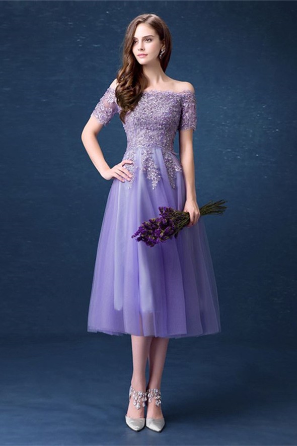 Beaded Tea Length Dress