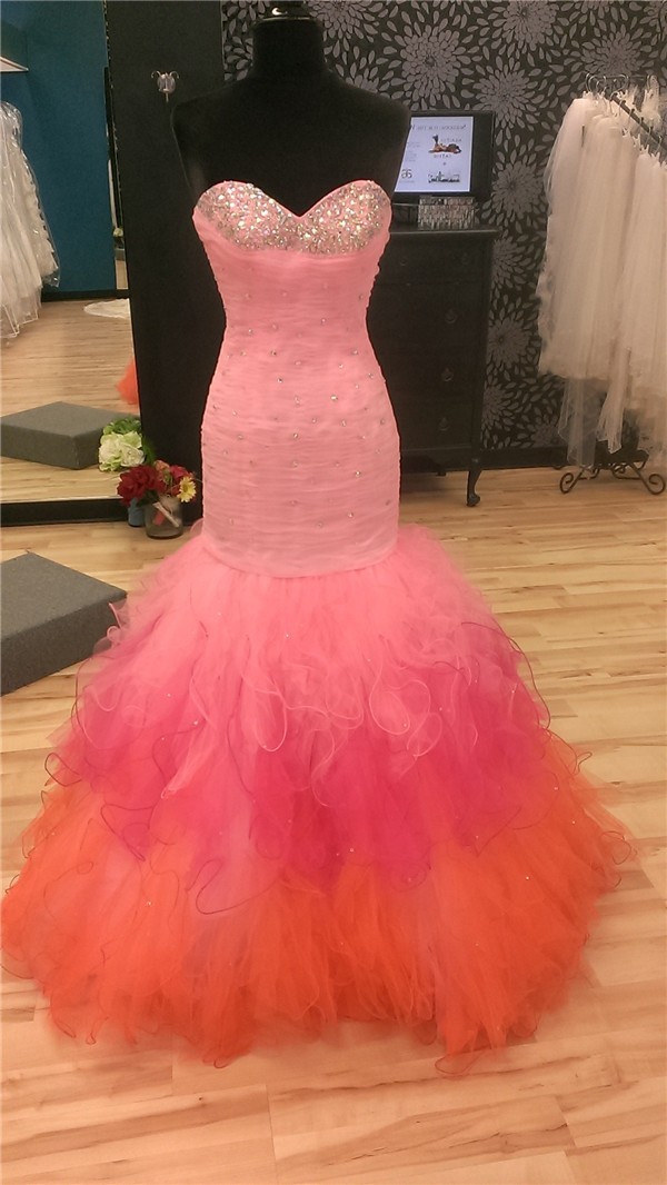 Pink and Orange Prom Dresses