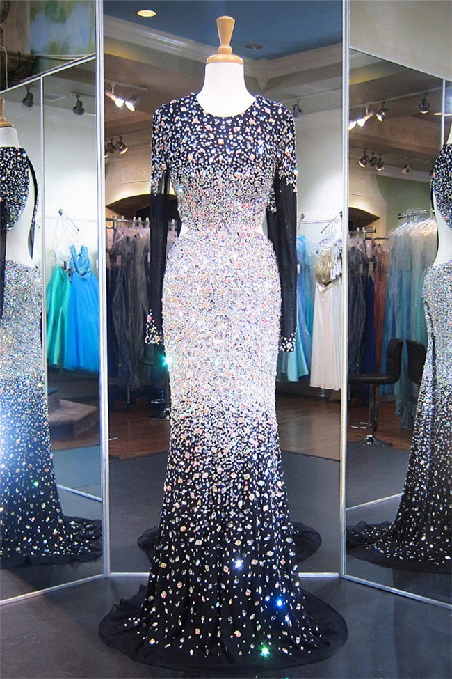 Beaded Chiffon Long Dresses
