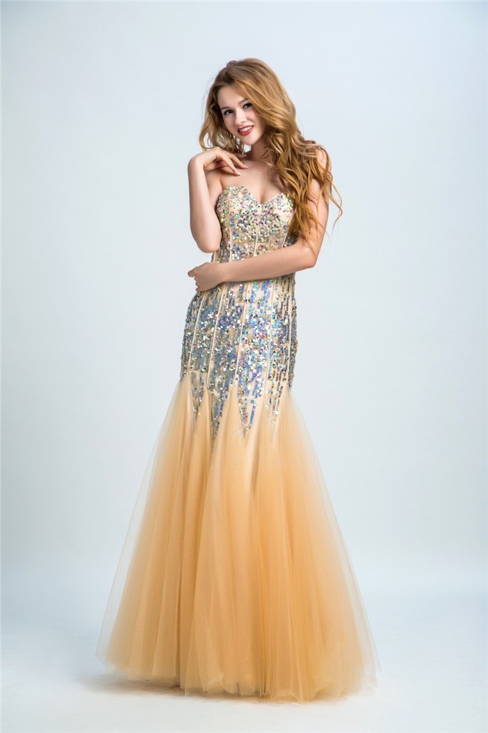 Gold Sparkly Prom Dress