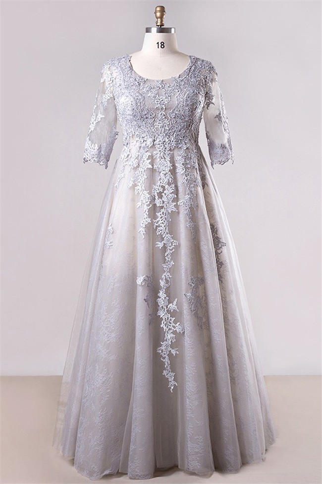 silver lace gown