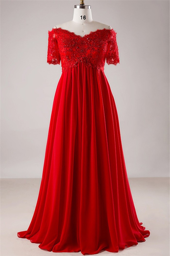 Red Lace Prom Dress