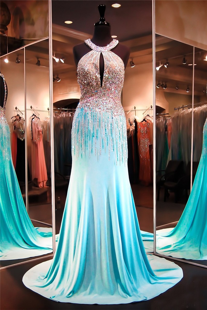 Turquoise Beaded Dress