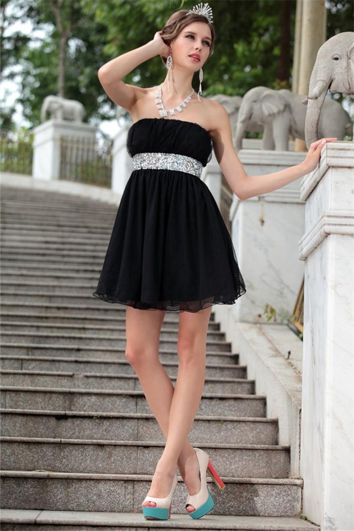 mini black tulle dress