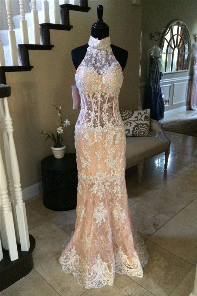 Champagne Prom Dress Slim