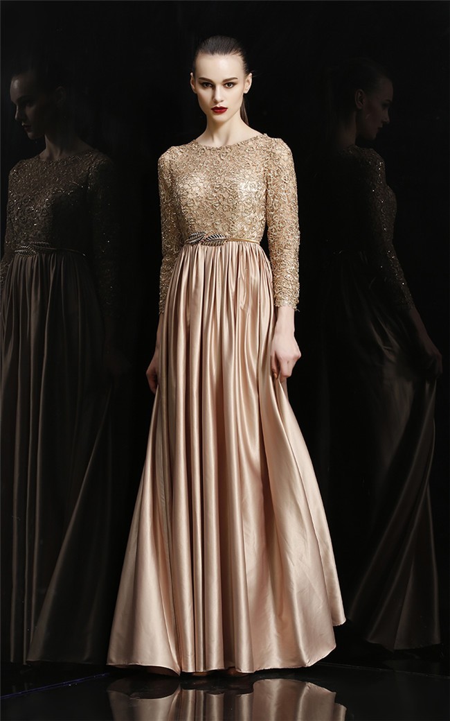 champagne silk gown