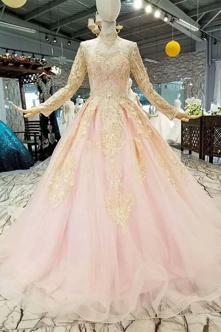 modest ball gowns with sleeves