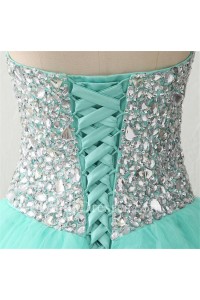 prom corset sparkly tulle sweetheart beaded mint dress gown ball