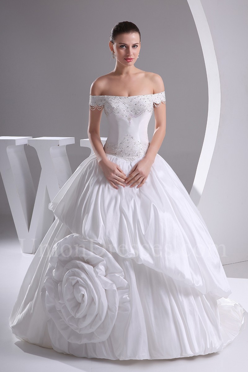 off shoulder corset gown