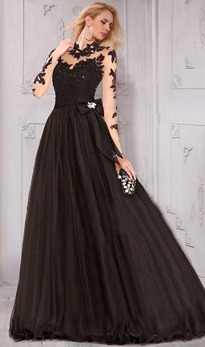 long sleeve dress with bow