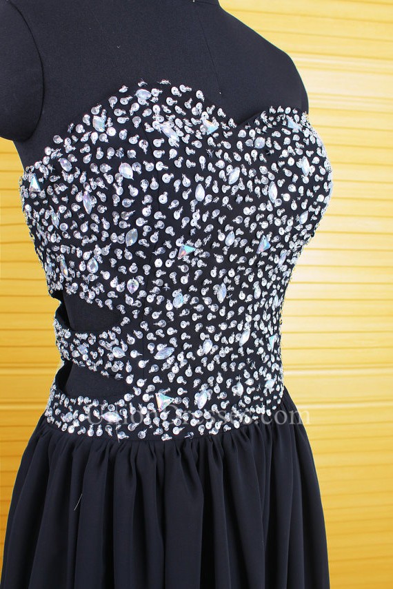 formal dress with side cutouts