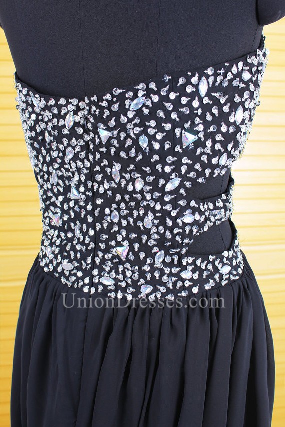 formal dress with side cutouts