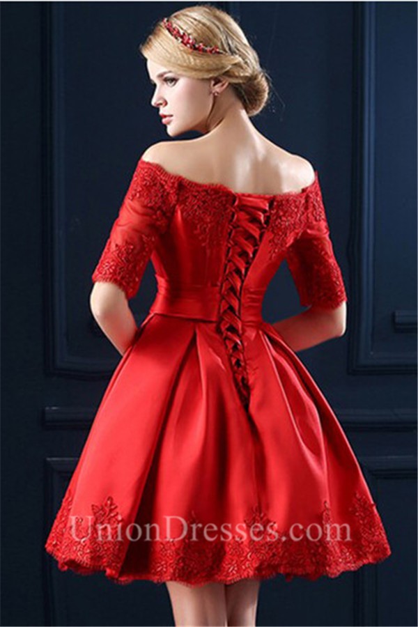 off shoulder corset gown