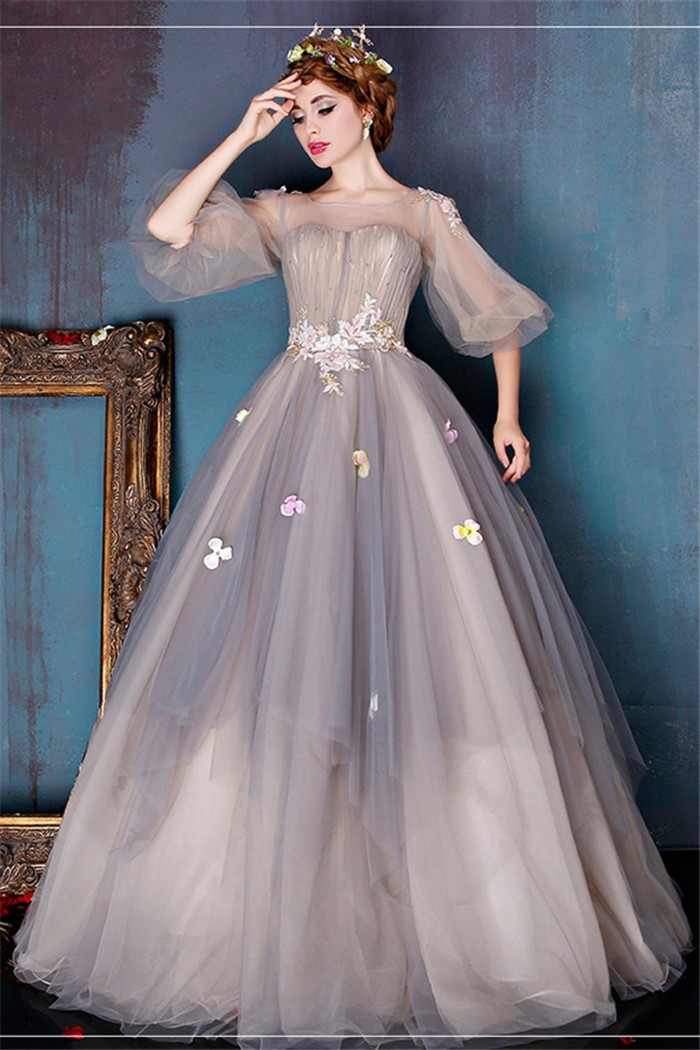 one sleeve ball gown