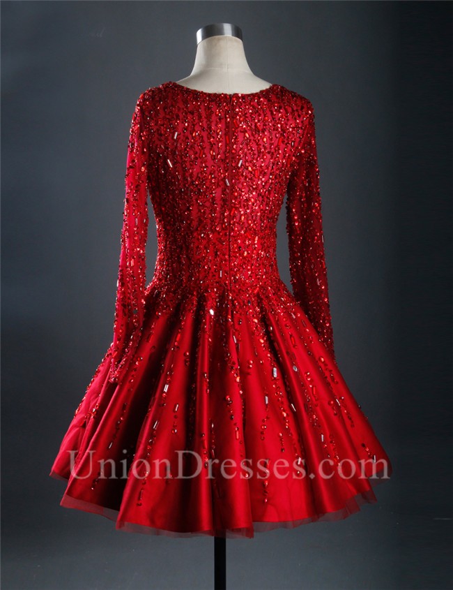 short red ball gown
