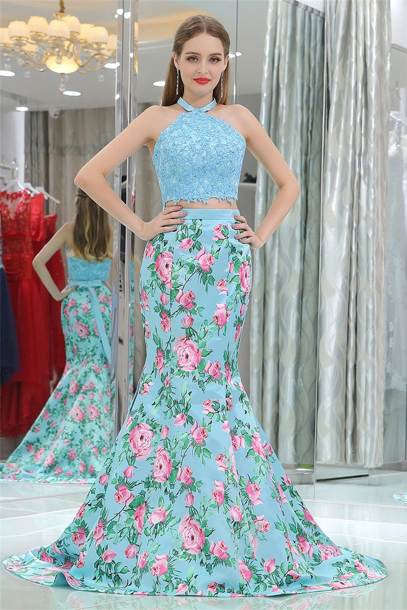 two piece formal gown
