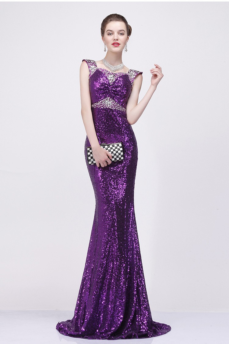 violet evening gown