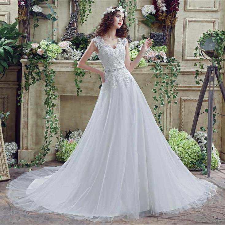 tulle with lace appliques