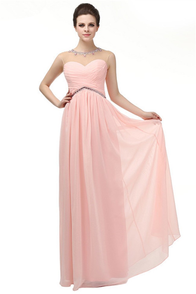 light pink chiffon gown