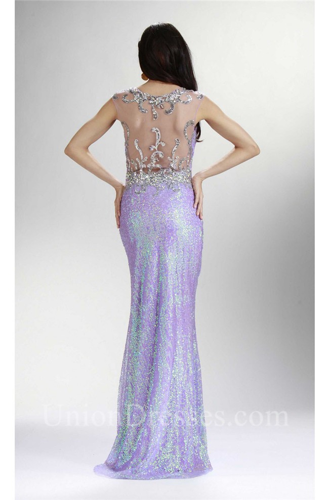 lilac sequin gown