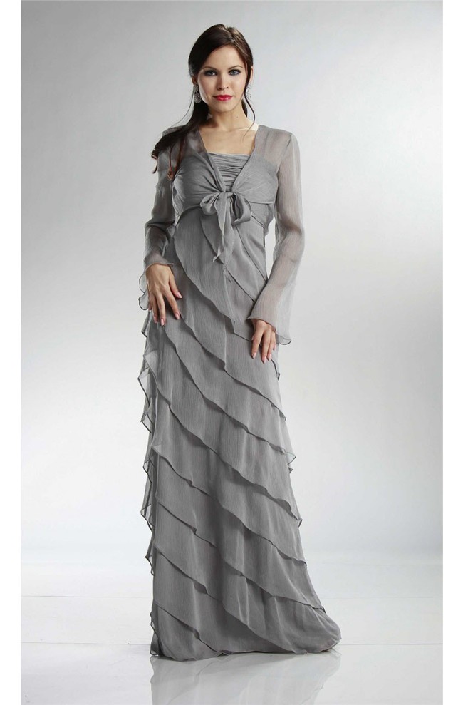 tiered evening gown