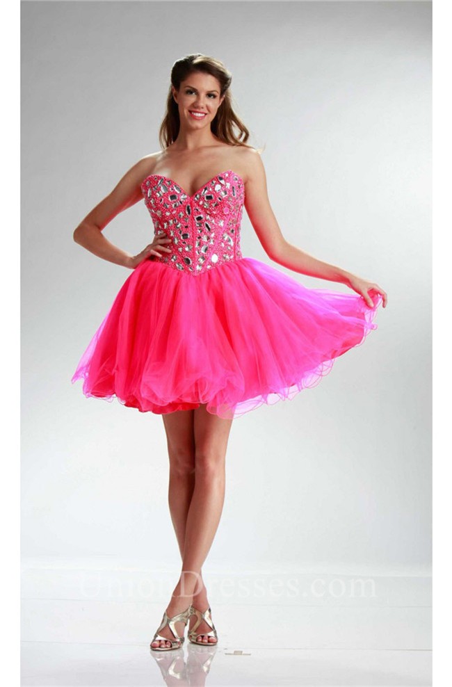 pink strapless ball gown