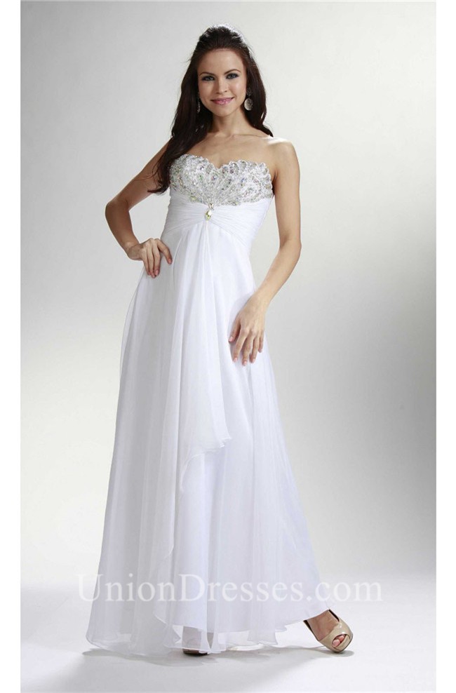 white chiffon evening gown