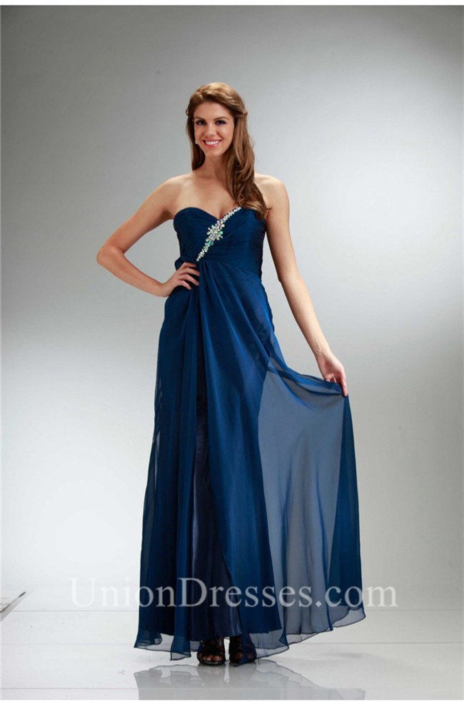 navy blue beaded gown