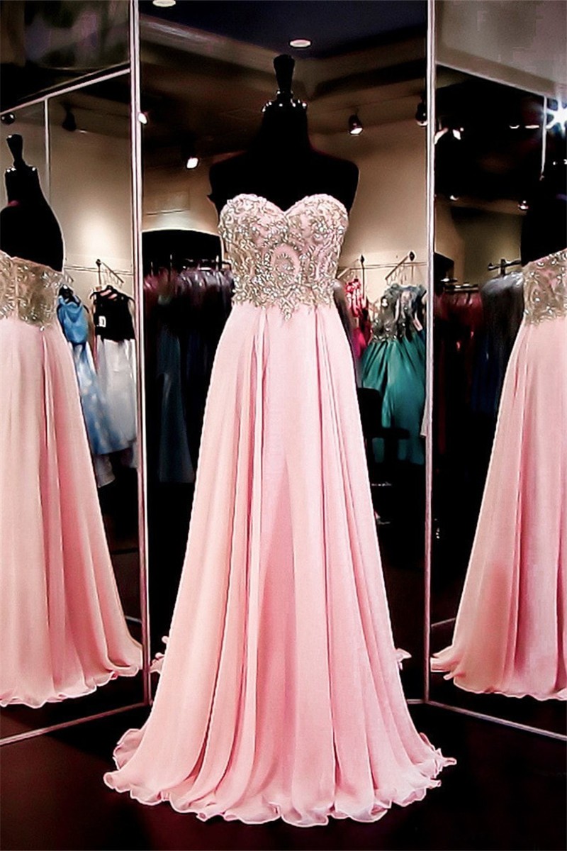 pink and golden gown