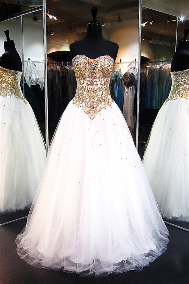 gold and white prom