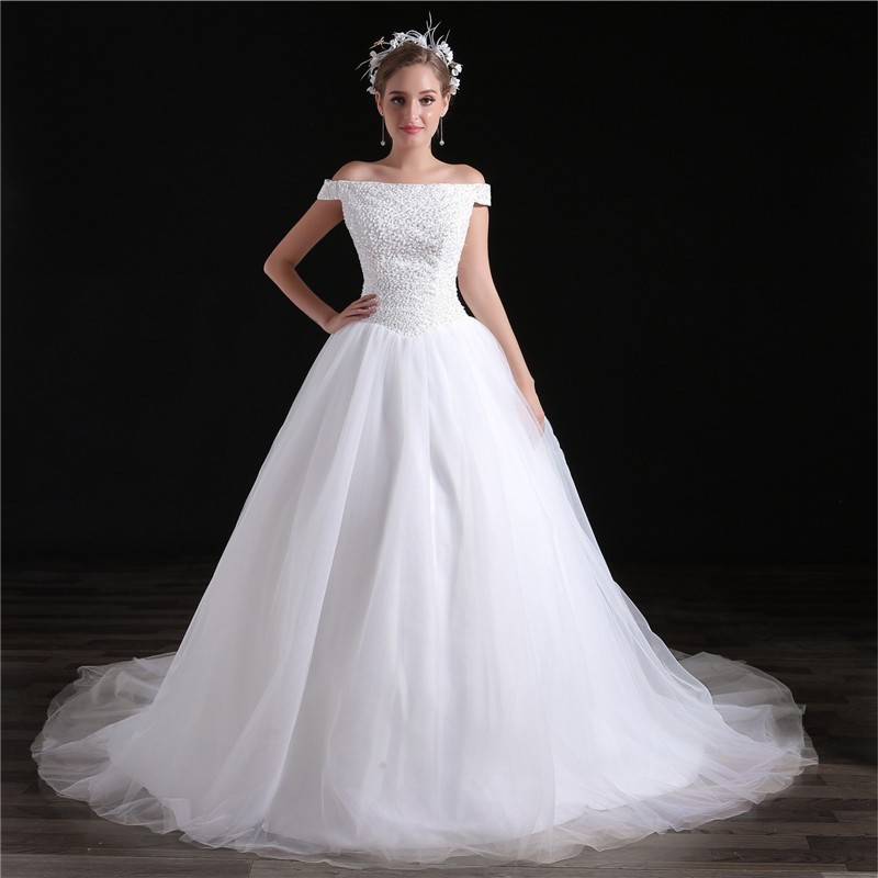 Drop Waist Beaded Wedding Dress 3