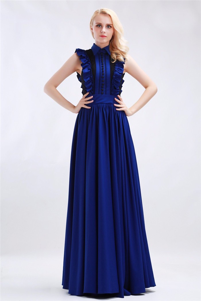 Dress with high neck collar clearance
