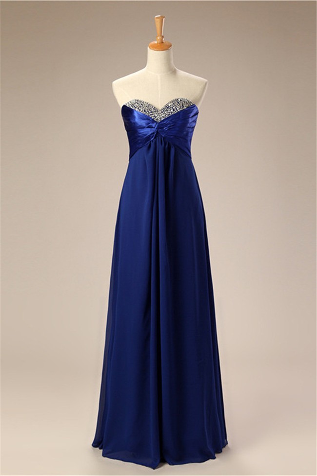 chiffon soft gown with beaded lace on empire waist