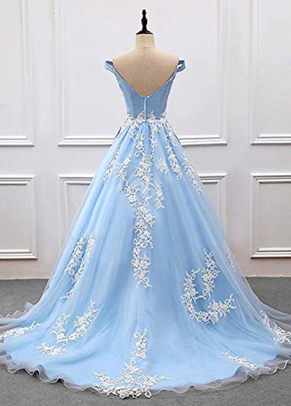 blue tulle ball gown
