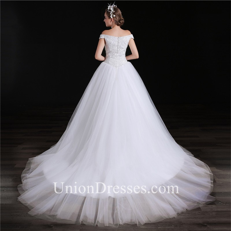 Drop Shoulder Wedding Dress 3