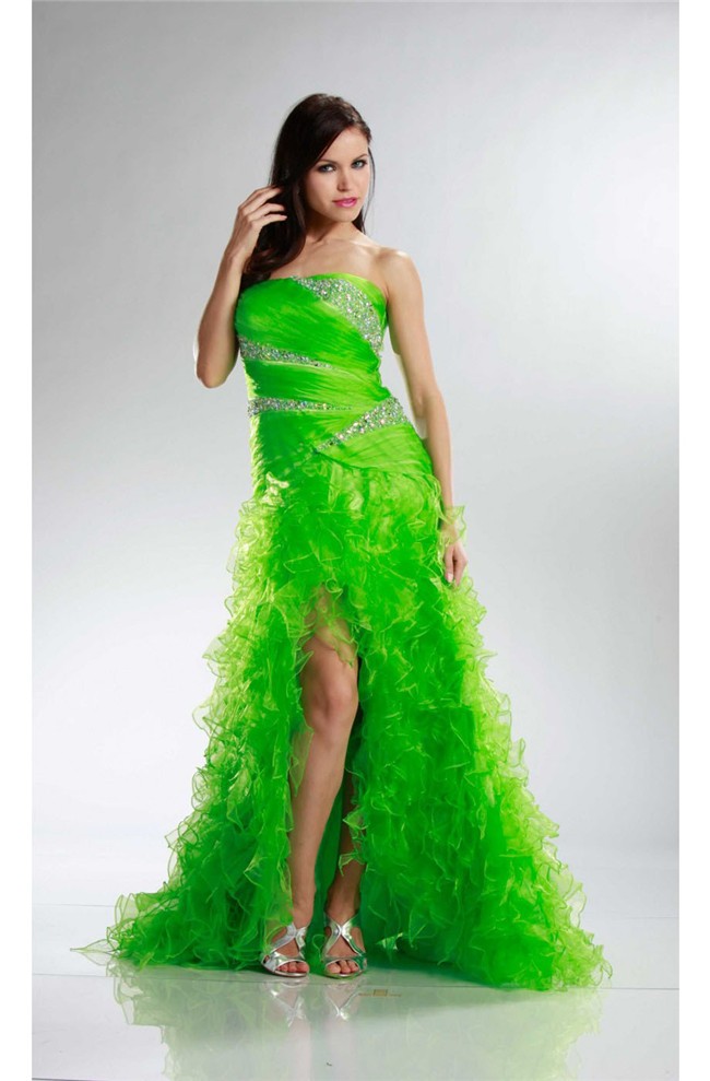 lime green evening gown