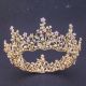 Beautiful Gold Alloy Pink Rhinestone Wedding Bridal Tiara Crown With Pearls