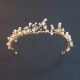 Vintage Gold Alloy Crystal Pearl Wedding Bridal Tiara Crown
