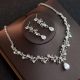 Gorgeous Alloy Diamond Wedding Jewelry Set Including Necklace Earrings