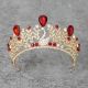 Luxurious Swan Gold Alloy Red Crystal Wedding Bridal Tiara Crown 