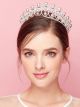 Vintage Alloy Diamond Pearl Wedding Bridal Tiara Crown
