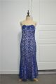 Elegant Sheath Prom Party Dress Sweetheart Sleeveless Royal Blue Lace