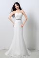 Stunning Mermaid Strapless Corset Back Lace Wedding Dress With Crystals Sash