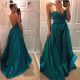 Beautiful Sweetheart Low Back Turquoise Prom Party Dress