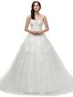 Chic Ball Gown Sweetheart Corset Crystal Beaded White Lace Wedding Dress 