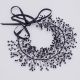Boho Crystal Black Ribbon Laurel Wreath Headpiece