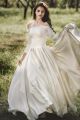 Princess Off The Shoulder 3 4 Sleeve Corset Beaded Ball Gown Wedding Dress 