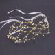 Boho Pearl White Ribbon Gold Headpiece